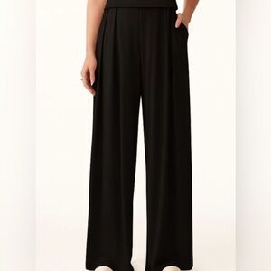 OGL Black Sandwashed Pleated Wide Leg
Palazzo Pants with Pockets Size XL